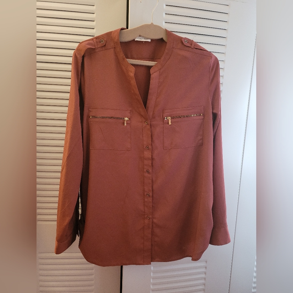 💚SALE💚 Calvin Klein Rust-Red Blouse